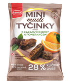 SEMIX Mini müsli tyčinky s kakaovými boby apomerančem bez lepku 70g