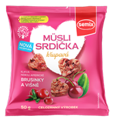 SEMIX Musli srdíčka s klikvou a višněmi 50g