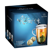 VELTA TEA Dárková kazeta Zelené kvetoucí čaje 2 ks + hrneček  MODRÁ