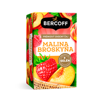 BERCOFF Prémiový ovocný čaj 16x2g MALINA&BROSKEV