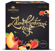 VELTA TEA Zelené kvetoucí čaje s příchutí višeň, jahoda, černý rybíz, broskev 4x6g VELKÝ